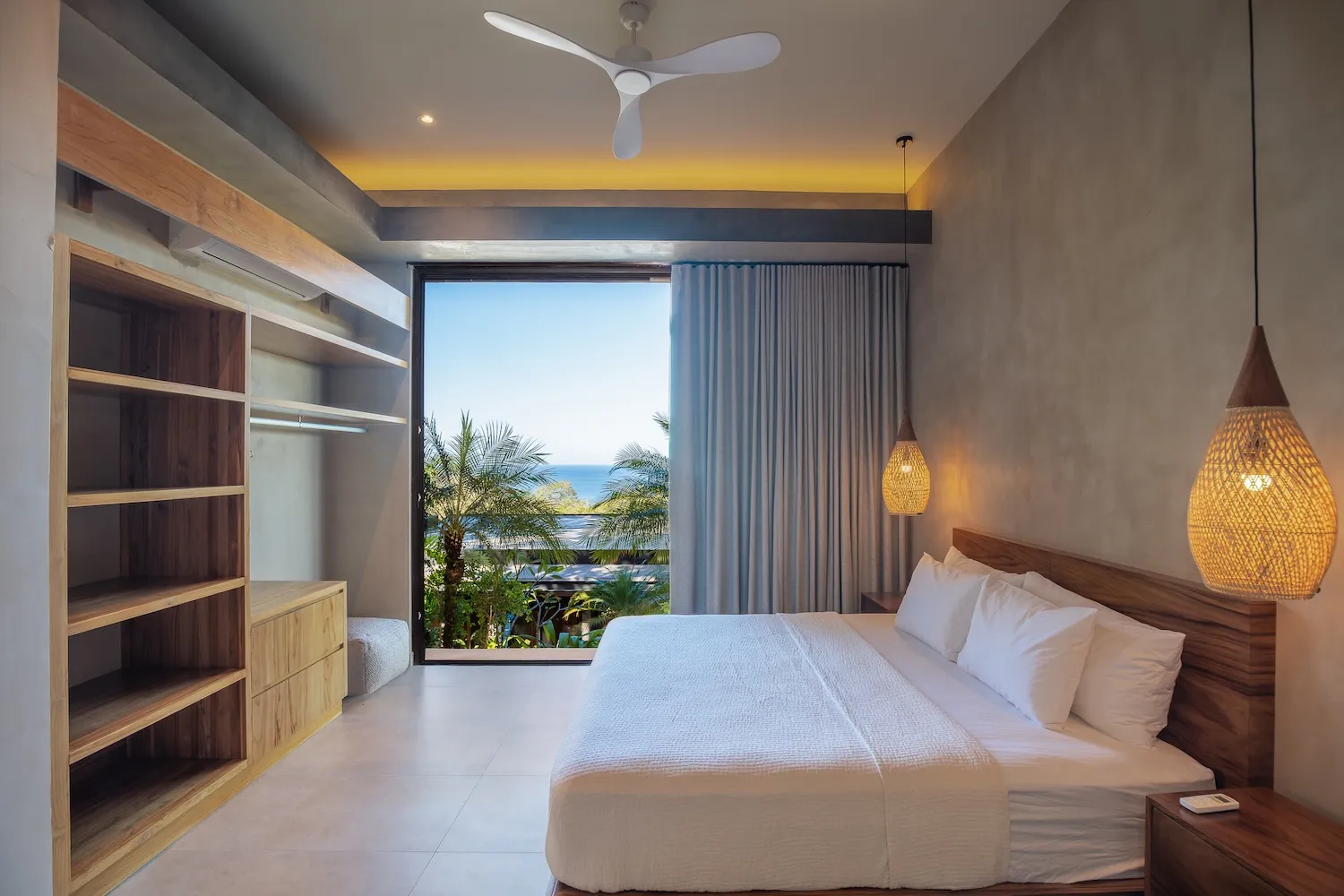 Stella Maris villa bedroom with ocean view, Nosara
