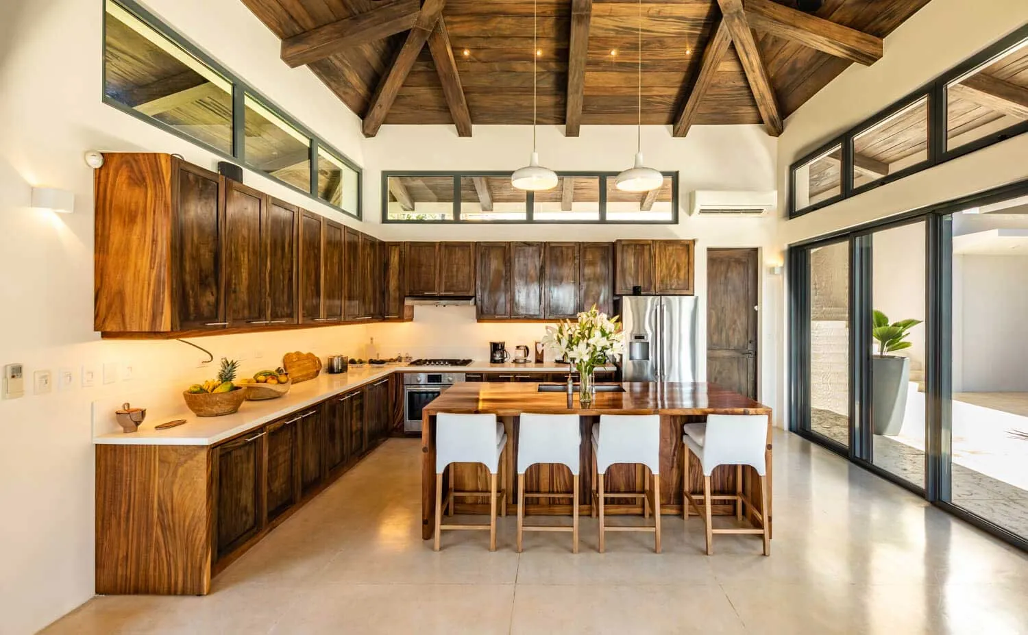 Calla Lily villa modern kitchen, Nosara luxury vacation rental