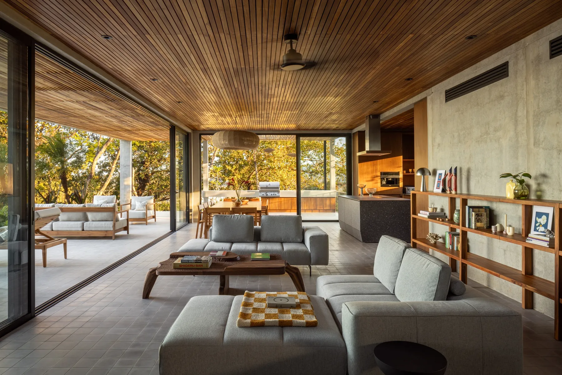 Villa Aravis living room with ocean view, Nosara, Costa Rica