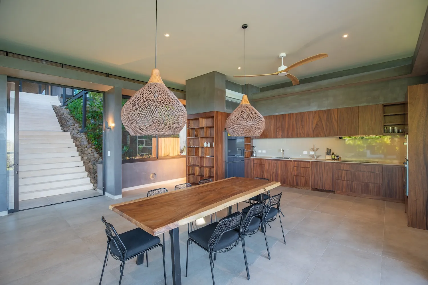 Stella Maris villa kitchen and dining area, Huacas Nosara