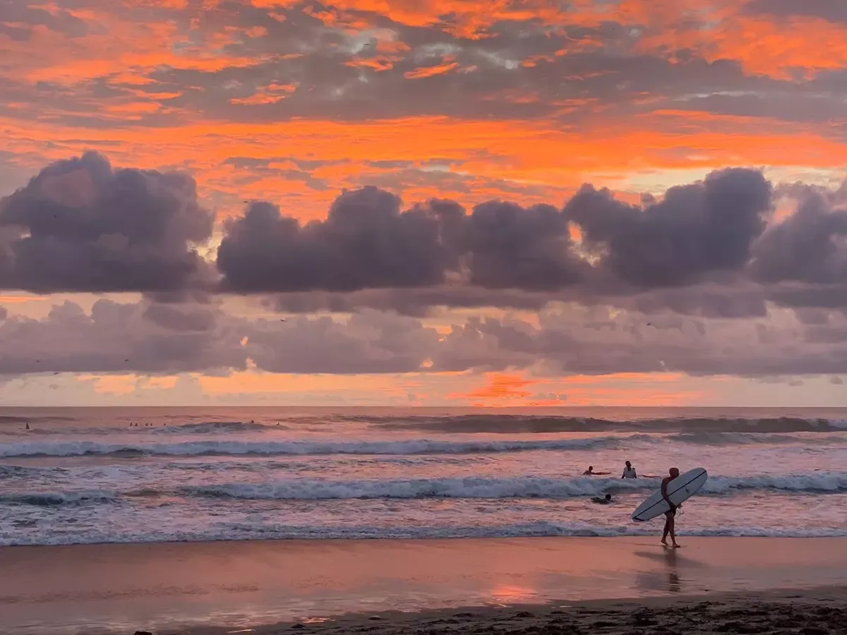 Atardecer at Playa Guiones, Nosara, Costa Rica. Sunset over the Pacific